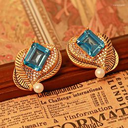 Stud Earrings 2024 Arrival Elegant Pearl Metallic Leaves For Women 925 Slive REarrings Fashion Classic Geometric Jewellery Gifts