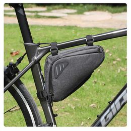 Bags Panniers s Reflective Mountain Bike Tool Kit Bicycle Lower Tube Riding Front Beam Dark Hemp Gray Outdoor Cycling Bag 0201