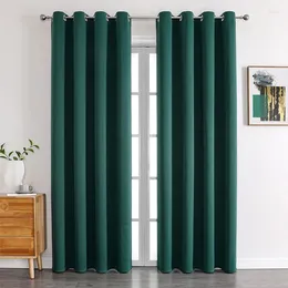 Curtain Grommet Blackout Curtains For Bedroom And Living Room 2 Panels Set Thermal Insulated Darkening