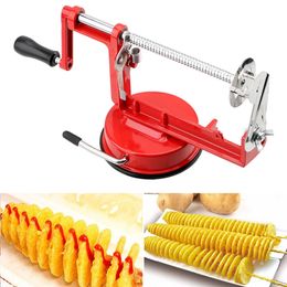 Twisted Potato Slicer Manual Vegetable Spiralizer Stainless Steel Kitchen Gadgets Spiral French Fry Cutter Cooking Tools 240105