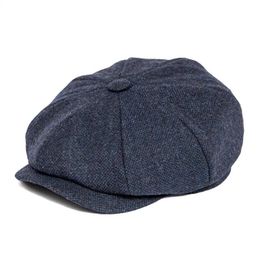 Caps Botvela Men's 8 Piece Wool Blend Newsboy Flat Cap Gatsby Retro Hat Driving Caps Baker Boy Hats Women Boina 005