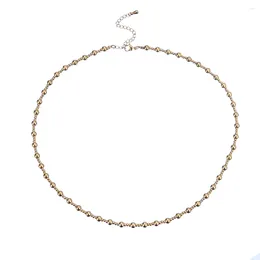 Choker Stainless Steel Metal Vacuum Plating Waterproof Durable Classic Jewellery Women's Gift Exquisite Handwork 3:1 Bead Chain Necklaces