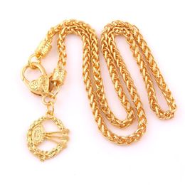 Novo estilo banhado a ouro folha dardo e dardos design pingente corrente de trigo colar masculino259f