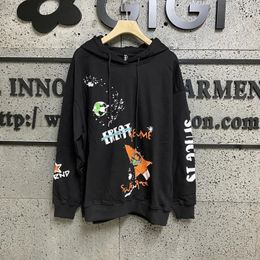 Women's Hoodies Harajuku High Quality Black Planet Graffiti Print Men's And Hoodie Y2k Clothing Street Sportswear Anime Oversized