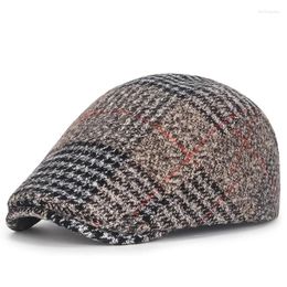 Berets Fashion Cotton Sboy Caps Men Soild Colour Flat Cap For Women Vintage British Gatsby Autumn Winter Hat Warm