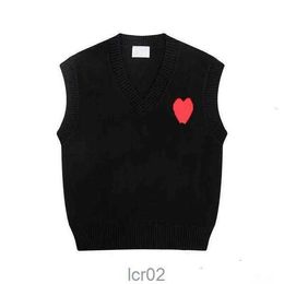 Amiparis Sweater Amis Knit Jumper Vest Sweat Fashion v Neck Sleeveless Winter Am i Paris Big Heart Coeur Love Jacquard Sweatshirts Amisweater 6dwhc72e