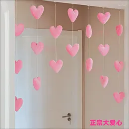 Curtain Cute Heart Shape Door Curtains Short Romantic Girls Room Divider Partiton Sweet Bead Tassel Window Valance