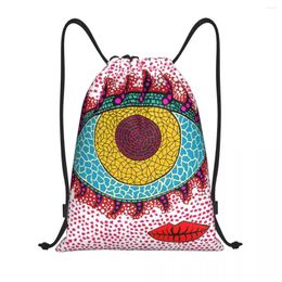 Shopping Bags Yayoi Kusama Drawstring Backpack Women Men Gym Sport Sackpack Foldable Abstract Aesthetic Art Training Bag Sack