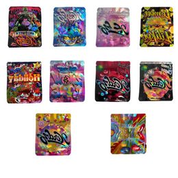 Holographic Laser Plastic Mylar Bags 35g Heat Seal Resealable Packing Zipper Pouch Otaol
