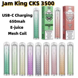 Original Vaper desechables EU Warehouse Jam King CKS 3500 puff E cigarette vaper USB-C Charging Mesh Coil Puff 2800 6ml Prefilled 650mAh Rechargeable