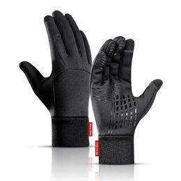 Men Women Winter Cycling Gloves Full Finger Bicycle Warm Fleece Cold Glove Waterproof Outdoor Ski Motorcycle Riding Bike Gloves 240104