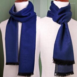 Scarves Checked Geometric Solid Mens Scarf Cashmere Wrap Blue Gray Brown Unisex Winter Tassel Women Present8498143