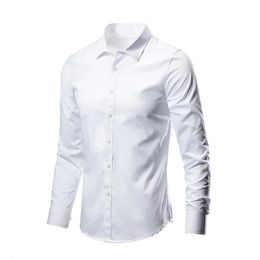 Men's Formal Shirt Long Sleeve Non-Iron Business Slim Fit Korean Work Men White Casual Dress Suit Shirt Autumn S-5XL 240104