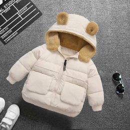 Down Coat Winter Children's And Wadded Jacket Boys Girls Small Older Kids Velvet Thickening Padded Baby Warm