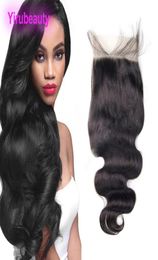Peruvian Human Hair 6X6 Lace Closure With Baby Hair 1224inch Natural Colour Body Wave 66 Baby Hairs3241643