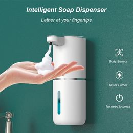 380ML Automatic Foam Soap Dispenser with 4Level Adjustable Smart Sensor Large Capacity for Bathroom Kitchen 240105