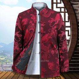 Ethnic Clothing Tang Suit Chinese Traditional Men's Full-sleeved Year's Retro Party Jacket Coat