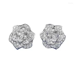 Stud Earrings SpringLady Romantic 925 Sterling Silver Flower Lab Sapphire Gemstone Fine Ear Studs For Women Jewellery