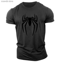Men's T-Shirts Four Seasons Fashion Outdoor Leisure Sports 2d Spider Print Adult Men'S Round Neck Short Sleeve T-Shirt Loose And Comfortable T240108