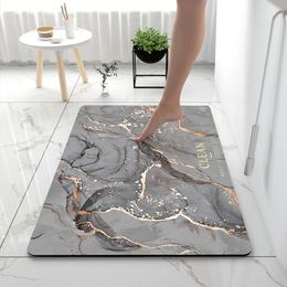 Bathroom Mat Soft Diatomaceous Earth Floor Pad Rugs Super Absorbent Toilet Carpet Door Foot Mats Bath Nonslip Shower 240105