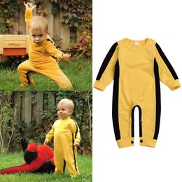 Baby Chinese Kung Fu Lee Clothes born Infant Baby Girls Boys Classic Jumpsuit Playsuit Romper Casual Clothes Bruce Rompers 240104