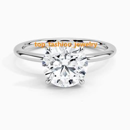 Classic Design Women Engagement Ring Fine Jewelry 0.5-3ct HPHT CVD Lab Grown Diamond Jewelry Ring 18K White Gold 14k Platinum