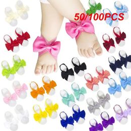 50/100PCS Baby Girl Headband Infant Hair Accessories Foot Bows born Headwear Tiara Headwrap Floral Gift Toddlers Bandage Feet 240105