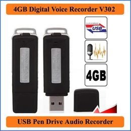 Recorder 2 in 1 Mini 4GB USB Pen Flash Drive Disk Digital Hide Audio Voice Recorder 70 Hours Sound Rechargeable Recording Dictaphone VR302