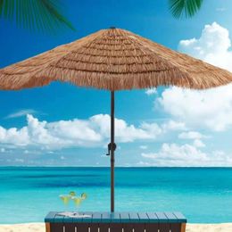 Umbrellas Cross-Border Amazon One Piece Drop Patio Umbrella Straw Big Hand-Operated Outdoor Sun Protection Beach