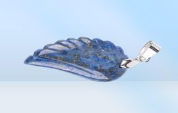 CSJA Angel Wing Pendant Carved Feather Natural Stone Amethyst Lapis Lazuli Butterfly Crystal Gemstone Men Women Love Jewellery Handm7313463