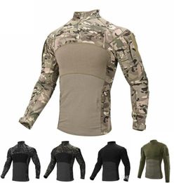 Men039s Camouflage Tactical T Shirt Zip Pocket Long Sleeve Cotton Breathable G3 Combat Frog shirt Men Training Shirts TShirt P74113939020