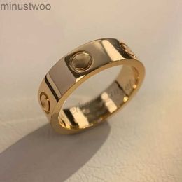 Wide Love Ring 5.5mm v Gold Plated 18k Never Fade Luxury Official Reproductions with Box Couple Rings Highest Counter Quality LPGL