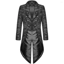 Men's Jackets Cosplay Costume For Men Vintage Steampunk Trench Coat Jacket Medieval Theme Comfortable And Contrasting Black Gold Color