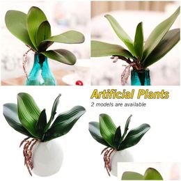 Decorative Flowers Wreaths Real Touch Phalaenopsis Leaf Artificial Plant Orc Auxiliary Material Flower Decoration Fake Plant1 Drop Dhry3