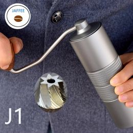 JAFFEE J0J1 manual coffee grinder with 38mm 5core7core burr 3 bearings portable mill Adjustable espresso 240104