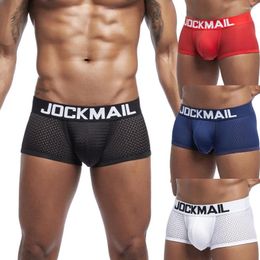 Underpants Men'S Mesh Breathable Patchwork Sports Fitness Underwear Briefs Jockstrap Men Soft Boxers Hombre