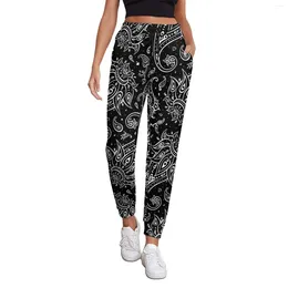 Women's Pants Baroque Floral Jogger Female White Paisley Classic Joggers Spring Custom Hippie Oversized Trousers Gift Idea