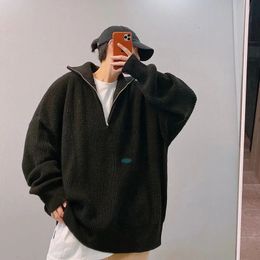 Fashionable Korean style warm and thick men hoodie winter y2k street personality retro couple street hip hop sports hoodie 240105