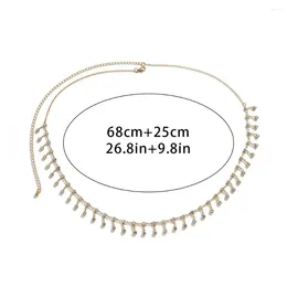 Belts Elegant Bohemia Belly Belt Y2K Waist Chain Zircon Tassel Crystal Women Korean Waistbands Body Jewelry