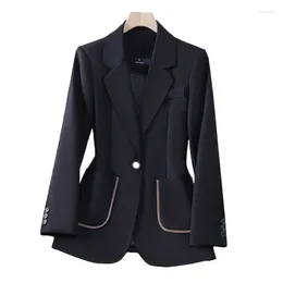 Women's Suits Womens Suit Jacket Black One Button Top Professional Female Commuter Wear Office Ladies Rose Coffee Fashion Spring Autumn