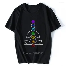 Men's T Shirts Chakra Yoga Meditation Buddhist Namaste Spiritual Mens Black T-shirt Cartoon Shirt Men Unisex Fashion Tshirt