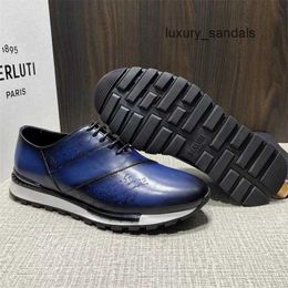 Berluti Men's Dress Leather Shoes Casual Is Video Same? Shoes Men/bruti Sporty and Casual Running Shoes Low Cut and Lace Up Casual WN-0C7M