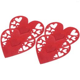 Kitchen Storage Valentines Day Cutlery Holder Hollow Out Heart Shaped Utensils Bag Party Favor Tableware Set