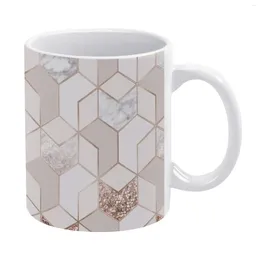 Mugs It's A Beautiful Day White Mug Ceramic Tea Cup Birthday Gift Milk Cups And Geometric Rose Gold Rosegold Cop