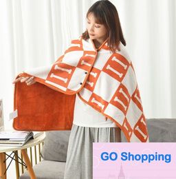 high-end Multifunctional Shawl Plaid Blanket Office Nap Blanket Confinement Thickened Cape Blanket Warm Apron Cover Blankets