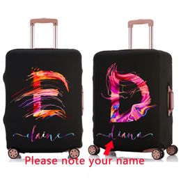 Custom Name Luggage Protective Cover Travel Thicken Elastic Creative Letter Print Apply To 1832 Baggage Detachable Dust Bags 240105