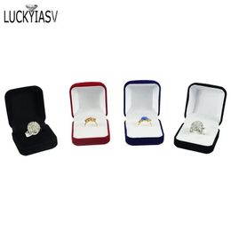 Boxes Retail 4 Color Available Blocked Jewelry Box Wedding Party Birthday Ring Jewelry Organizer Storage Gift Packing Box Jewelry Case