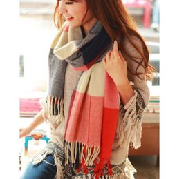 2018 Autumn Winter Female Wool Plaid Scarf Women Cashmere Scarves Wide Lattices Long Shawl Wrap Blanket Warm Tippet Drop Ship5132432