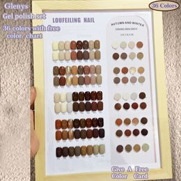 Glenys 36 Colour nail gel nail polish set nail salon gel varnish with Colour card nail gel immersion ultraviolet nail polish set 240105