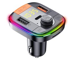 T832D Bluetooth FM Transmitter Car MP3 Player Backlit RGB Wireless Hands Car Kit Support QC 30 Quick Charge TFU Disk Play5018362